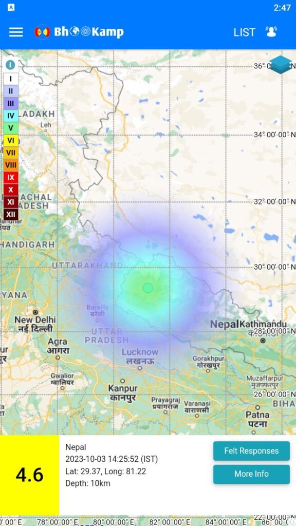 Delhi Earthquake Strong Tremor Felt : 4 Earthquake Felt 6.2 Magnitude Highest : 4.6 & 3.6 & 3.1 Respectively 