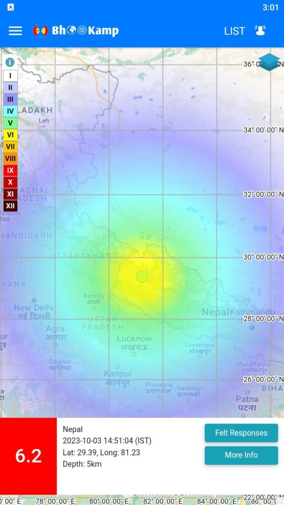 Delhi Earthquake Strong Tremor Felt : 4 Earthquake Felt 6.2 Magnitude Highest : 4.6 & 3.6 & 3.1 Respectively 