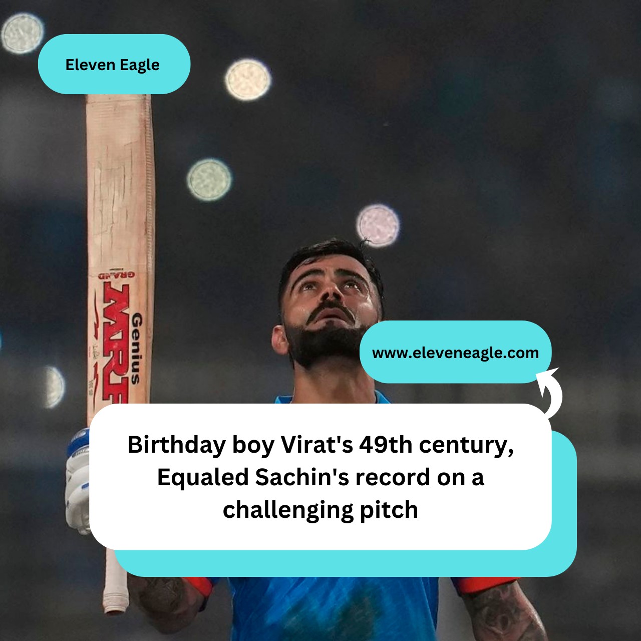 Virat Kohli: Birthday boy Virat's 49th century, Equaled Sachin's record on a challenging pitch