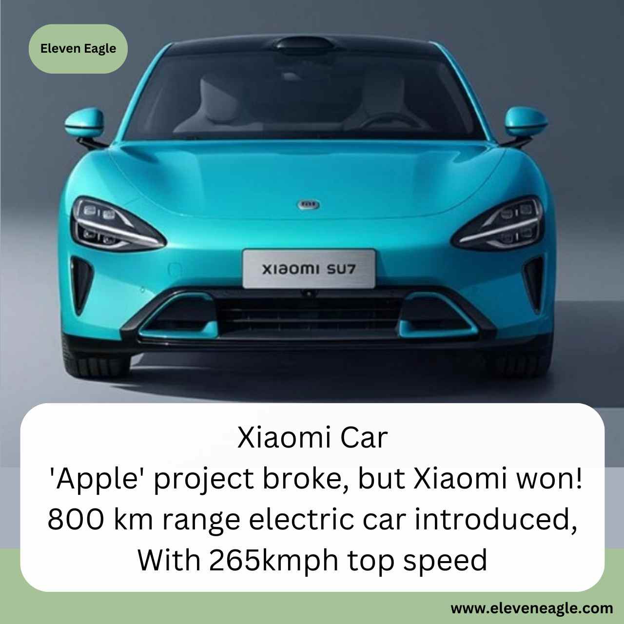 Xiaomi Car: 'Apple' project broke, but Xiaomi won! 800 km range electric car introduced..